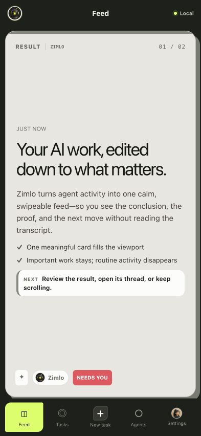 Zimlo's English mobile Feed at 393 by 852 pixels